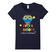 Women’s Give A Hoot Autism Awareness Shirt Owl Autism Shirt XL Navy