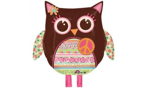 Owl Hippie Mylar Party Balloon Decoration