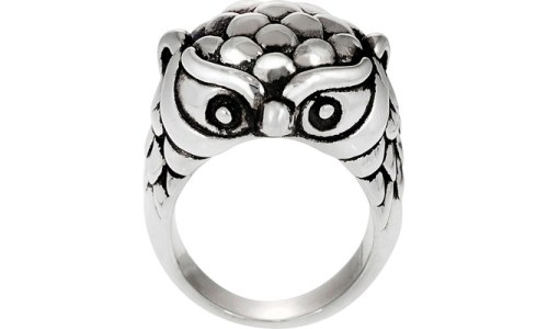 Brinley Co. Owl Ring in Sterling Silver