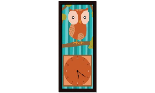 Decorative Orange Owl Clock