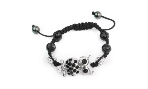 Black Beads Rope Woven Owl Bracelet