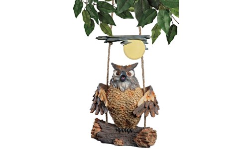 Howie The Hoot Owl Swinging Owl Statue