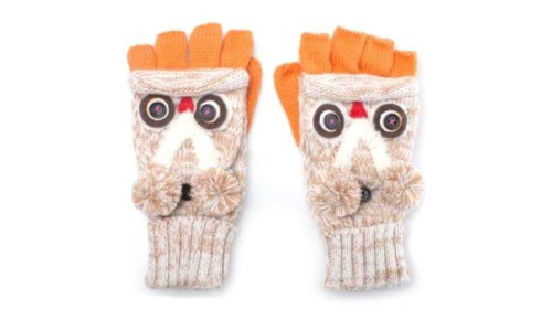 Fingerless Owl Mitten Style Fashion Gloves