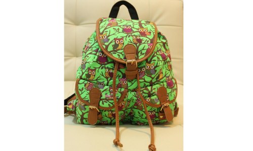 Retro Print Owl Backpack Shoulder Bag