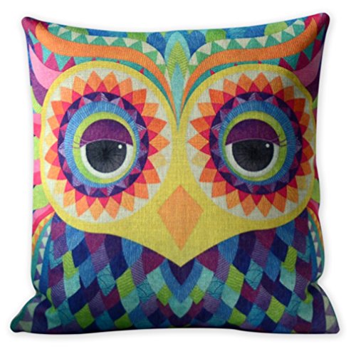 Vintage Pop Owl Pillow, Sofa, Throw, Unique Gift Pillow