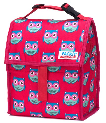 PackIt Freezable Lunch Bag with Zip Closure, Owls