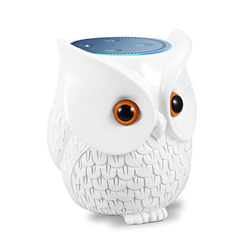 Echo Dot Case, Owl Statue Echo Dot Holder for Echo Dot 2nd and 1st Generation, Cartoon Decor Echodot Holder Skin Cover Table Stand