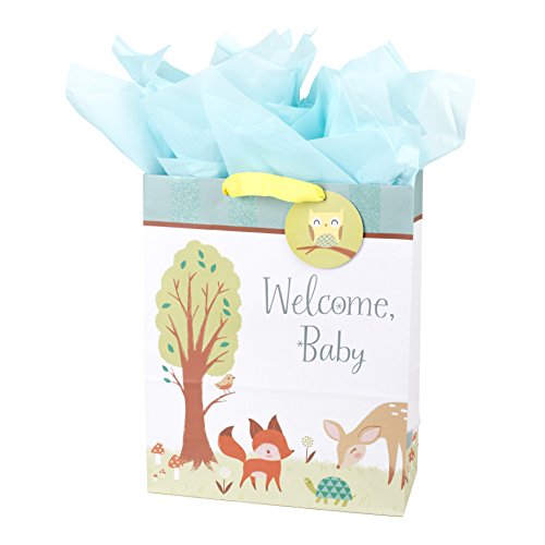 Hallmark Extra Large New Baby Gift Bag with Tissue Paper (Animals)