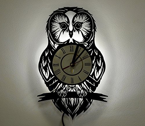 Night Light, LED Light, Wall Lamp, Wall Lights, Owl Wall Clock, Cool Nursery Wall Art Decor