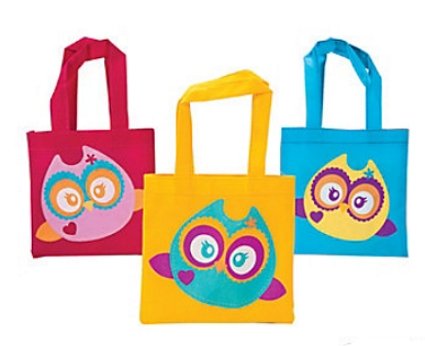 Owl Party Favor Tote Bags – 12 ct