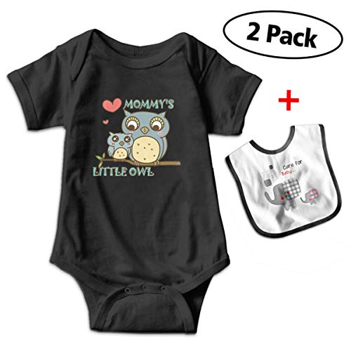 Sander Renata Mommy’s Little Owl Baby Girl Cotton Short-Sleeve Bodysuit