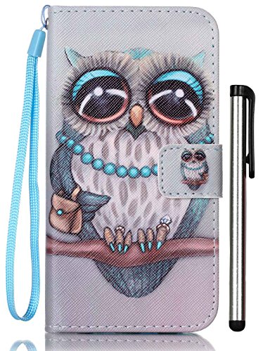 Galaxy S6 case, S6 case, Samsung Galaxy S6 – 2 IN 1 PU Leather Flip Wallet Bag Pouch Case Cover For Samsung Galaxy S 6 Grey Owl